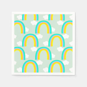Regenbogen mit blauer Wolke Serviette