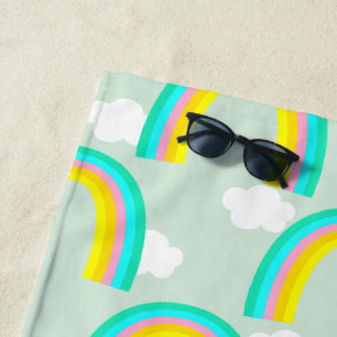 Regenbogen mit blauer Wolke Strandtuch