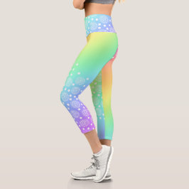 Regenbogen mit Circles Capri Leggings