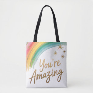 Regenbogen mit goldenem Glitter und "Du bist großa