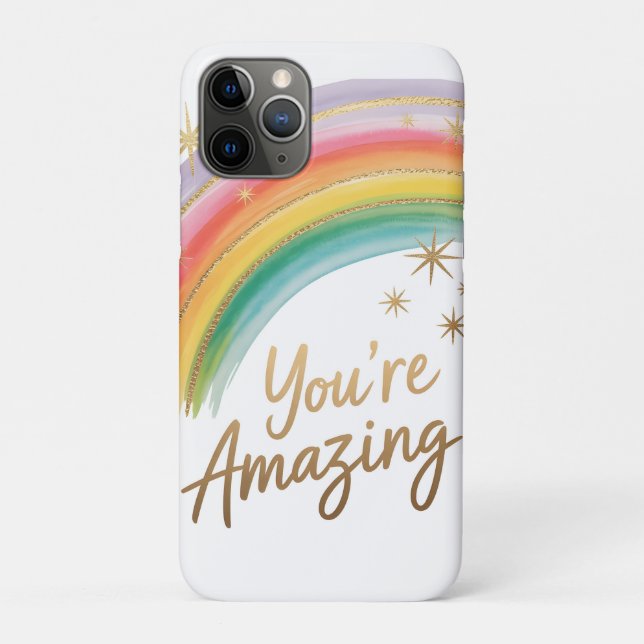 Regenbogen mit goldenem Glitter und "Du bist großa Case-Mate iPhone Hülle (Rückseite)