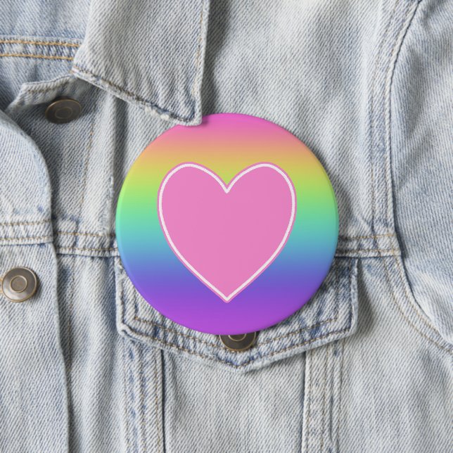 Regenbogen mit Herz Button (Beispiel)
