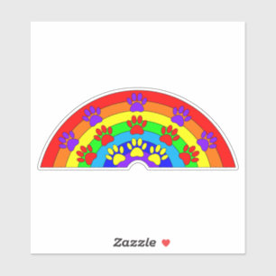 Regenbogen mit Hundeschraube Aufkleber