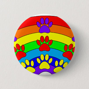 Regenbogen mit Hundeschraube Button