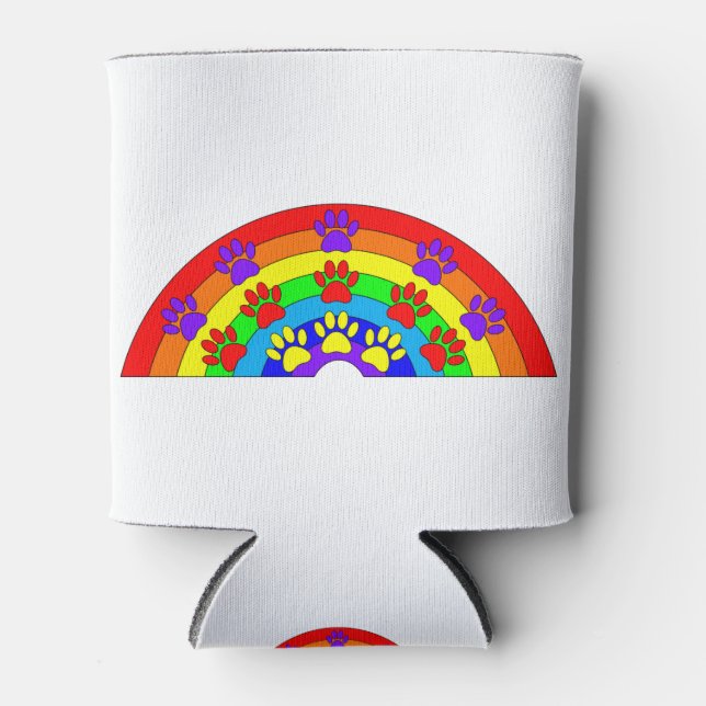 Regenbogen mit Hundeschraube Dosenkühler (Vorderseite)