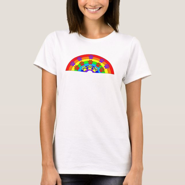 Regenbogen mit Hundeschraube T-Shirt (Vorderseite)