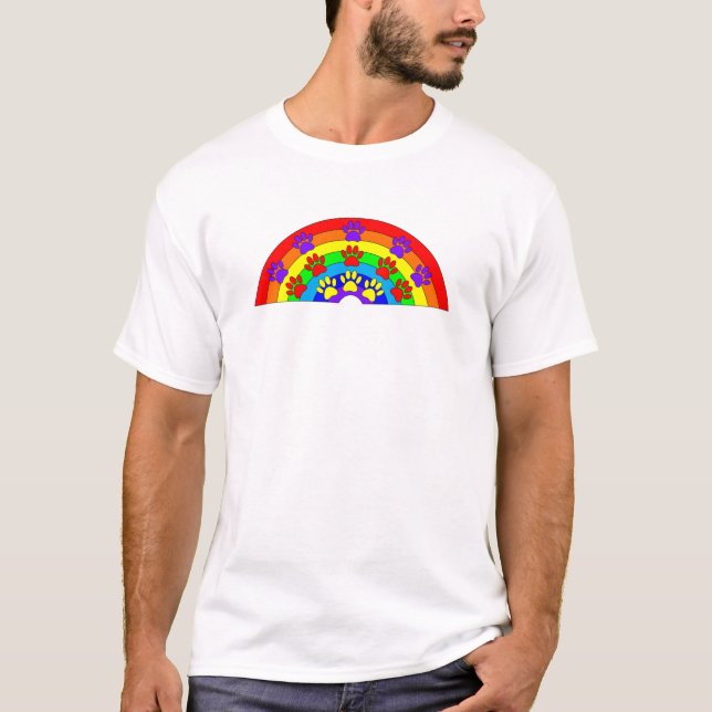 Regenbogen mit Hundeschraube T-Shirt (Vorderseite)