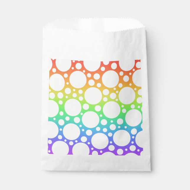 Regenbogen mit Polka Dots Gastgeschenk Beutel Geschenktütchen (Vorderseite)