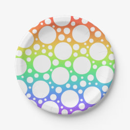 Regenbogen mit Polka Dots Paper Plate Pappteller
