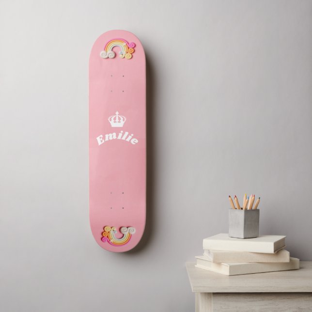Regenbogen mit Relief-Effekt Skateboard (Wandkunst)