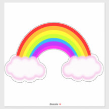 Regenbogen mit rosa gefüllten Wolken - Aufkleber