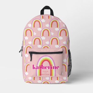 Regenbogen mit rosa Wolke Bedruckter Rucksack