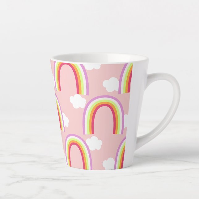 Regenbogen mit rosa Wolke Milchtasse (Rechts)