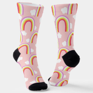 Regenbogen mit rosa Wolke Socken