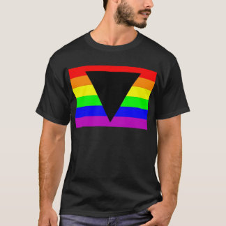 Regenbogen mit schwarzem Dreieck für homosexuelles T-Shirt