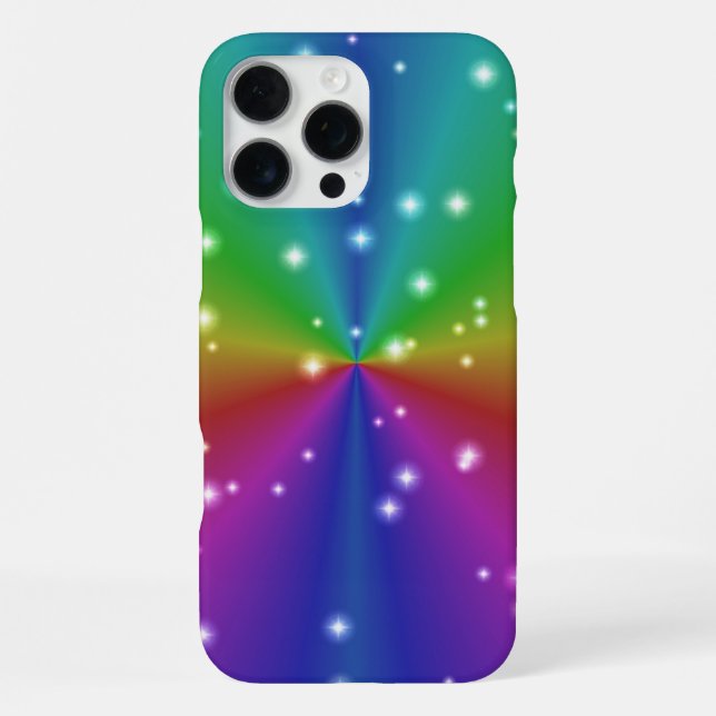 Regenbogen mit Sternen iPhone Hülle (Rückseite)