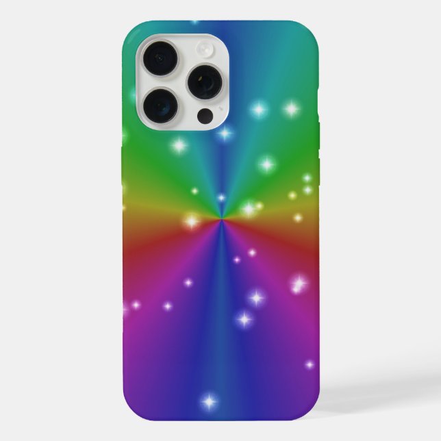 Regenbogen mit Sternen iPhone Hülle (Rückseite)
