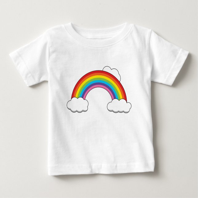 Regenbogen mit weißen Wolken Baby T-shirt (Vorderseite)