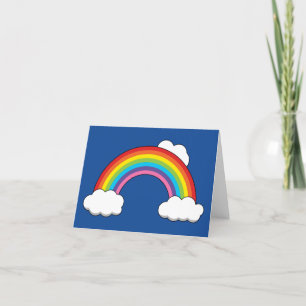 Regenbogen mit weißen Wolken Dankeskarte