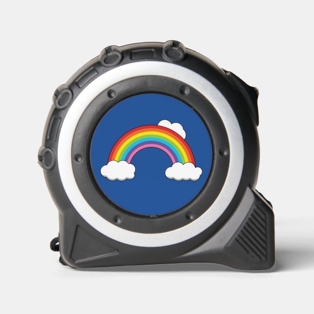 Regenbogen mit weißen Wolken Maßband (Vorderseite)