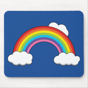 Regenbogen mit weißen Wolken Mousepad