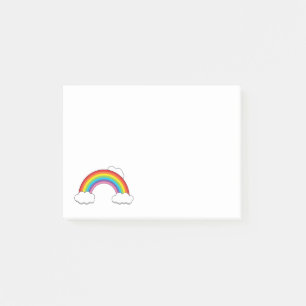 Regenbogen mit weißen Wolken Post-it Klebezettel