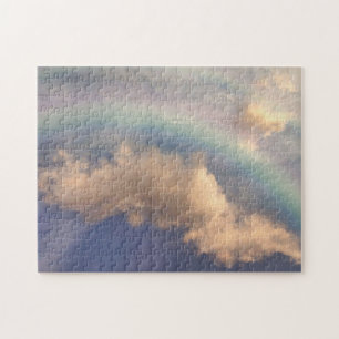 Regenbogen mit Wolken und blauem Himmel Puzzle
