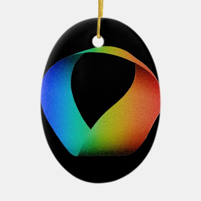 Regenbogen Mobius Streifen Keramikornament (Vorne)