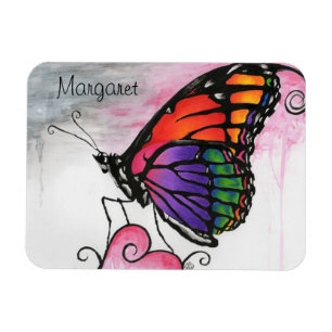 Regenbogen-Monarchfalter Original-Fantasy-Kunst Magnet
