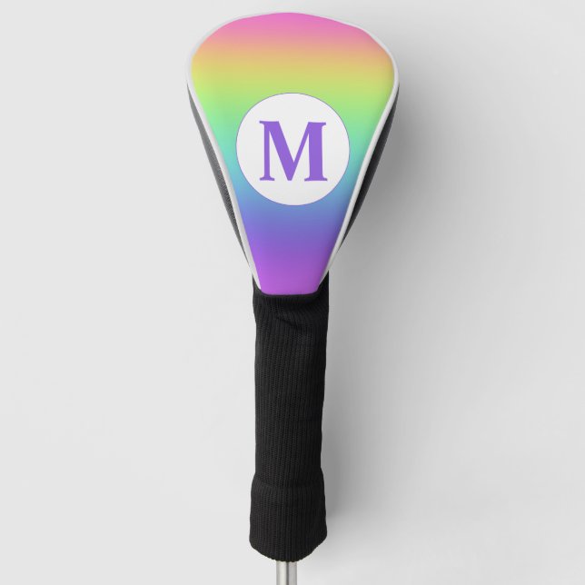 Regenbogen-Monogramm Golf Headcover (Vorderseite)