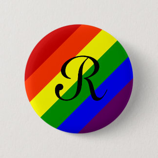 Regenbogen-Monogramm-Knopf Button