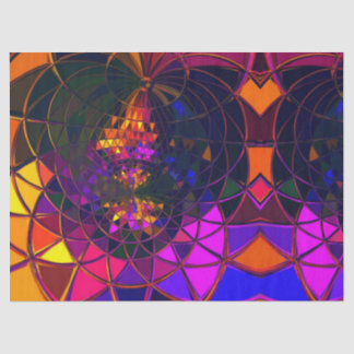 Regenbogen-Mosaik-Buntglas-geometrischer Druck Seidenpapier