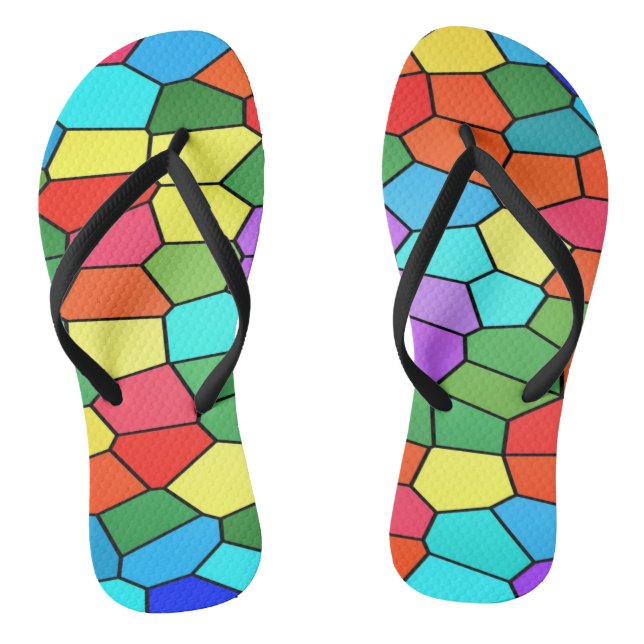 Regenbogen-Mosaik-Flipsflops Flip Flops (Fußbett)