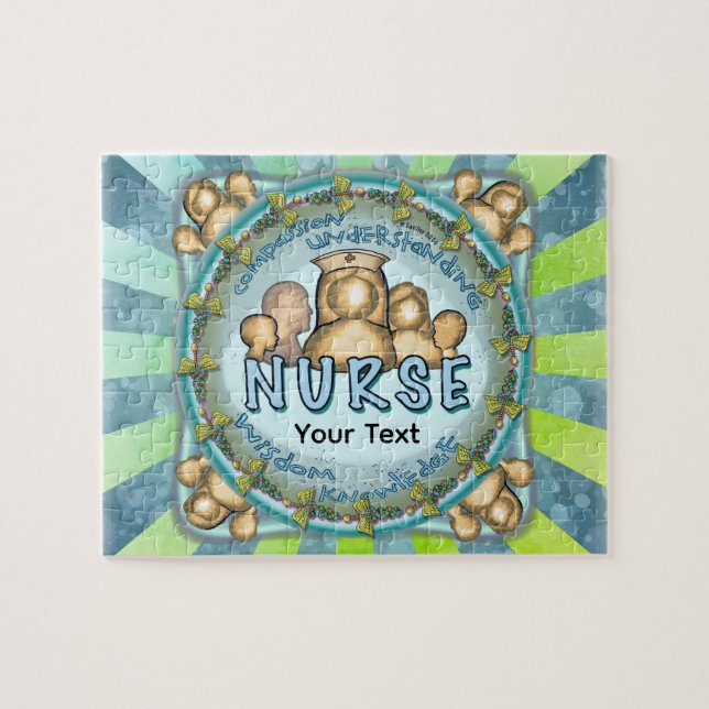 Regenbogen-Motto-Krankenschwester  Puzzle (Horizontal)