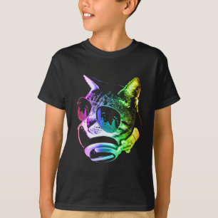 Regenbogen-Musik-Katze T-Shirt