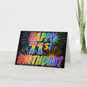 Regenbogen-Muster "ALLES GUTE ZUM 71. GEBURTSTAG!" Karte