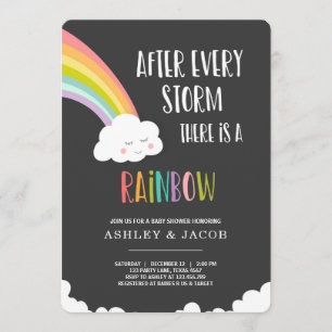 Regenbogen nach einer verlorenen neutralen Babydus Einladung