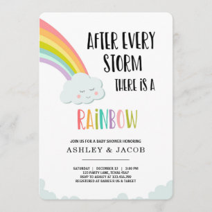 Regenbogen nach einer verlorenen neutralen Babydus Einladung
