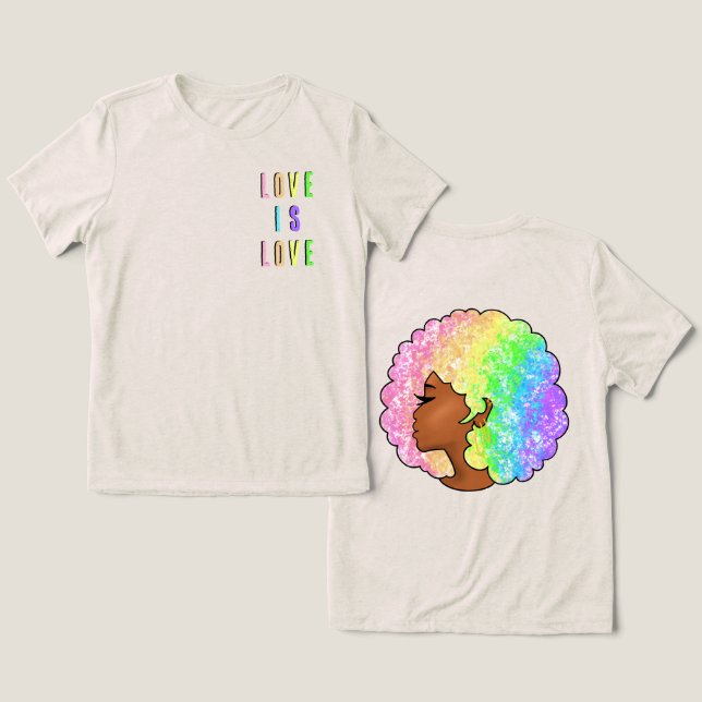 Regenbogen nach LGBTQ Liebe ist Liebe stolz schwar Tri-Blend Shirt (Design Vorderseite & Rückseite)