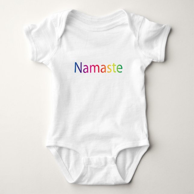 Regenbogen Namaste Bio Baumwolle Onsie Baby Strampler (Vorderseite)