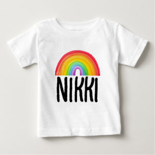 REGENBOGEN NAME PERSONALISIERT MÄDCHEN KLEINKIND T BABY T-SHIRT