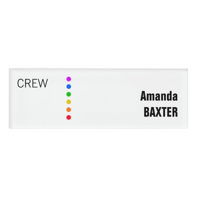 Regenbogen-Name-Tag Namenschild (Vorderseite)