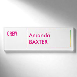 Regenbogen-Name-Tag Namenschild