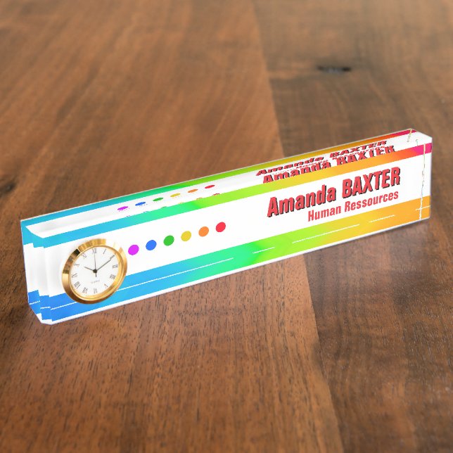 Regenbogen-Name-Tag Namensplakette (Seite)