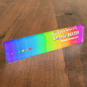 Regenbogen-Namensschild Namensplakette
