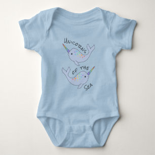 Regenbogen Narwhal SeeEinhorn-Baby-Bodysuit Baby Strampler