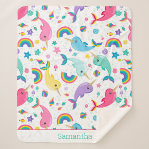 Regenbogen Narwhal unter den Meermädchen Personali Sherpadecke