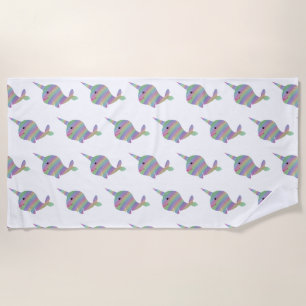 Regenbogen Narwhals Badetuch