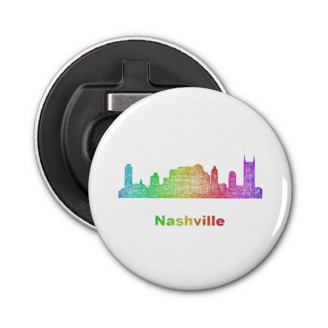 Regenbogen-Nashville-Skyline Flaschenöffner (Vorderseite)