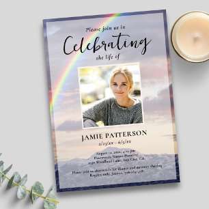 Regenbogen, Natur-Feier des Lebens Foto-Trauerfeie Einladung